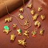 18K Gold-Plated Stainless Steel Elephant Pendant for Necklace or Bracelet