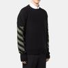 Men's Off-White FW21 Arrow Pattern Round Neck Pullover Wool Sweater Loose Fit Black OMHE088F21KNI0011055