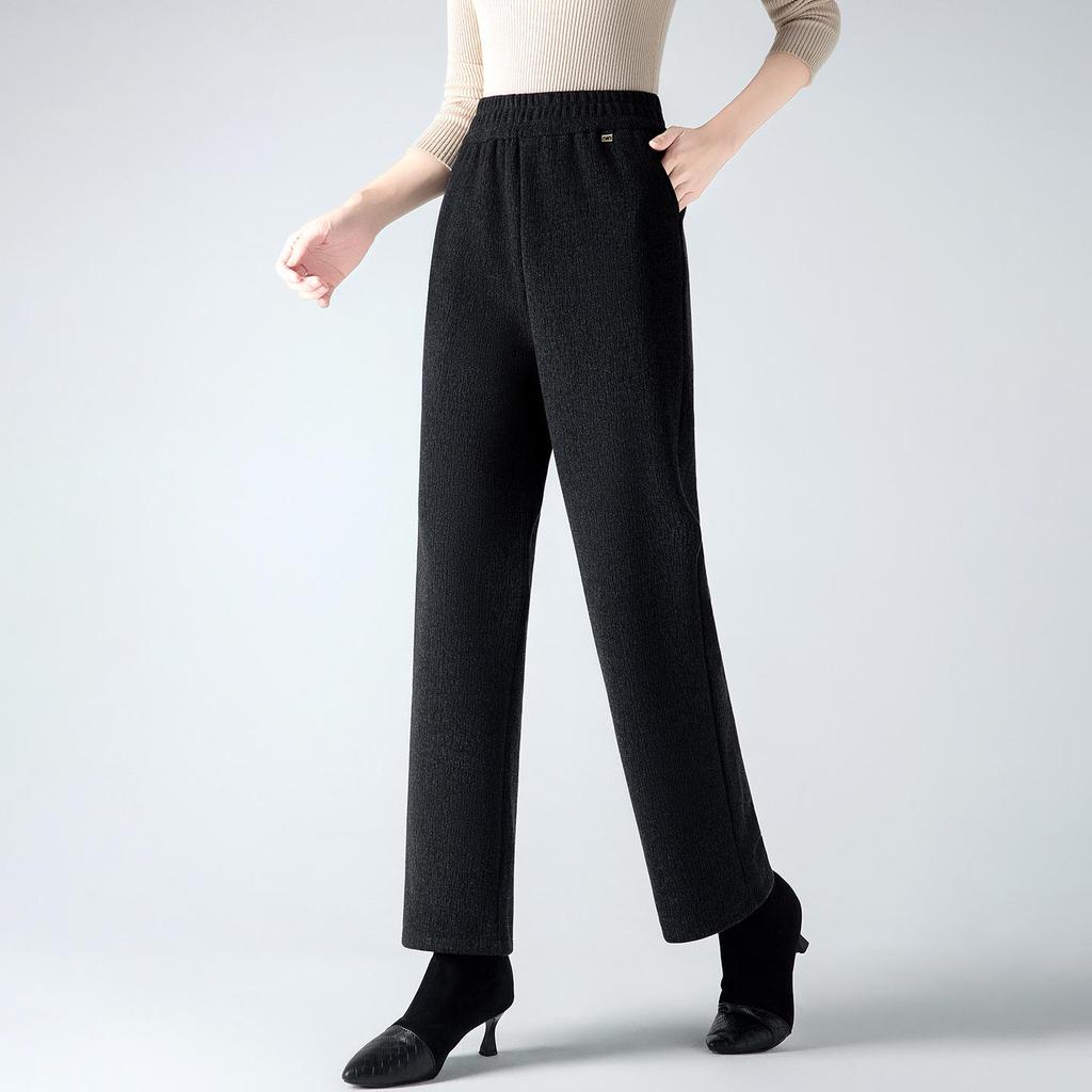 Autumn/Winter 2025 Women's Velvet Wide-Leg Pants: Loose, High-Waisted, Slimming, Professional Drape