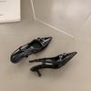 2025 Spring French Style Pointed Stiletto Heels - Elegant Closed Toe Sandals with Back Strap