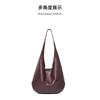 Cross-border Guangzhou First Layer Tree Paste Vegetable Tanned Cowhide Hobo Simple Large-capacity Tote Bag Premium Underarm Shoulder Bag