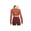 Nike Yoga Luxe Solid Logo Short Sleeve T-Shirt Women Tops Dark-Red-Brown DV9198