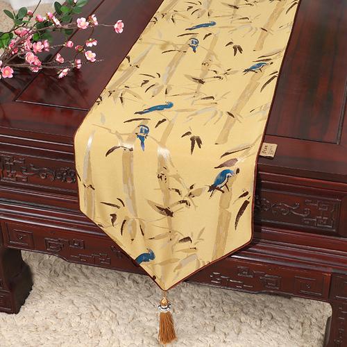 New Chinese Table Flag Modern Minimalist Bed Flag Towel Chinese Style Tea Tablecloth Classic Style Shoe Cabinet Cover Cloth Long Strip Tablecloth