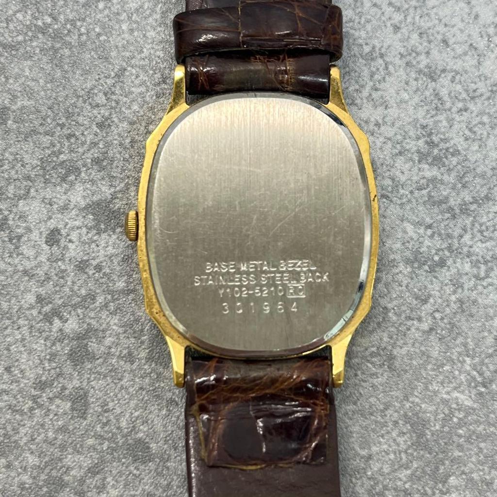 Used Alba Quartz Watch Gold Color Brown Leather Strap