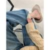 Women's Retro High-Waisted Plus-Velvet Straight-Leg Jeans - Winter 2026 Korean Style Casual Slimming Pants