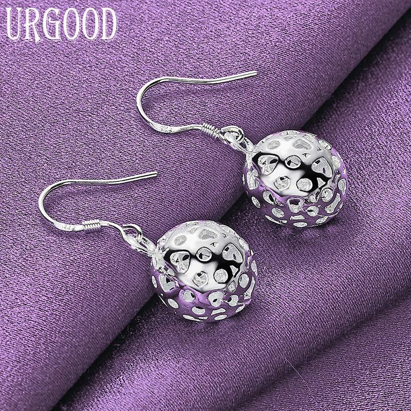 925 prata esterlina lindo padrão bola pingente brincos presente joias da moda