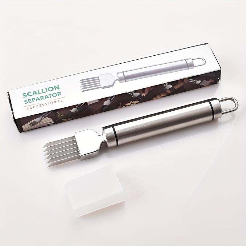 Stainless Steel Scallion Chopper Sharp Kitchen Tool for Cutting Green Onion Vegetable Cutter Shred Knife Easy to Slice серебряный