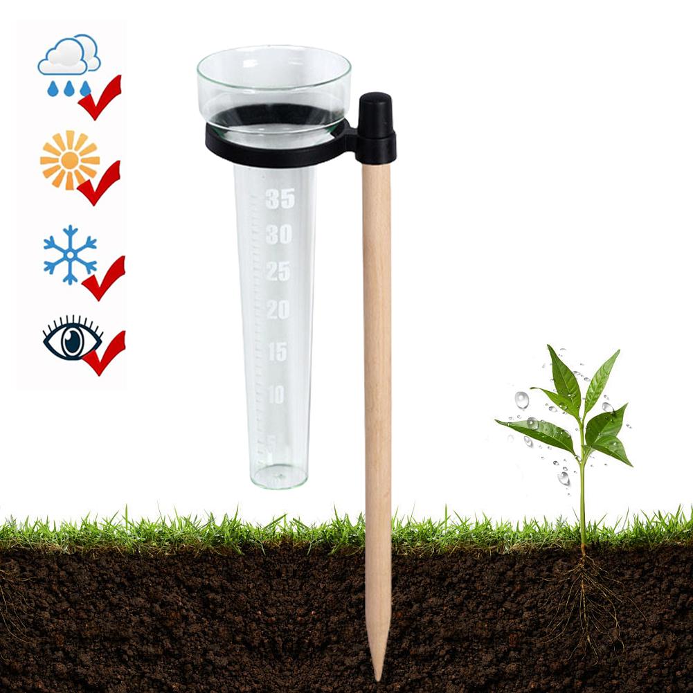 Polystyrene Rain Gauge Up To 35mm Plastic Rain Gauge with Stand Garden Outdoor Yard Rainfall Measurement for Garden Yard