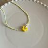Colorful Flower Necklace Resin Pendant Choker Adjustable Chain Delicate Choker