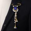 Bohemian Rhinestone Flower Tassel Brooch for Women - Exotic Style Suit Coat Pin