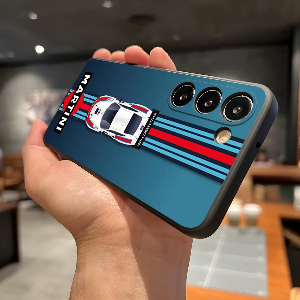 Custodia per Telefono Racing M-Martini Per Samsung A56 A36 A26 A16 A15 A25 A35 A55 A14 A34 A24 A54 Guscio Morbido Nero