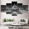 Canvas Painting monochrome Vintage London Street View 5 Pieces Art Modular Wallpapers Poster Print for living room Home Decor