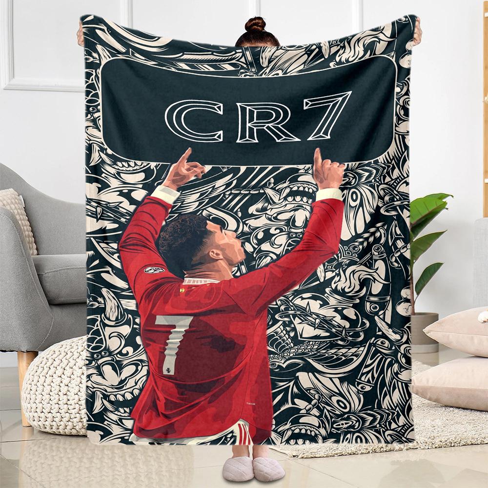 Cr7 Football Legend Blanket Soft & Cozy Perfect for Sofa Chair Bedding All-Season Use Digital Print Gifts For Family Or Friends