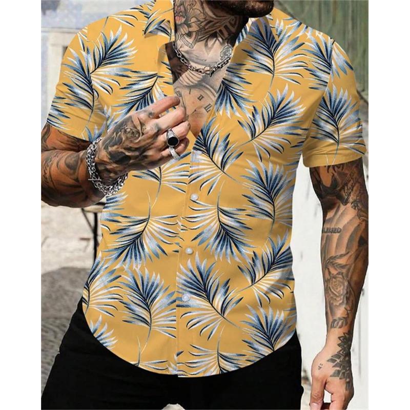 

Мужская рубашка с коротким рукавом и пуговицами, цветными блоками и 3D-принтом, большой размер 5XL, высококачественный гавайский пляжный топ 3XL