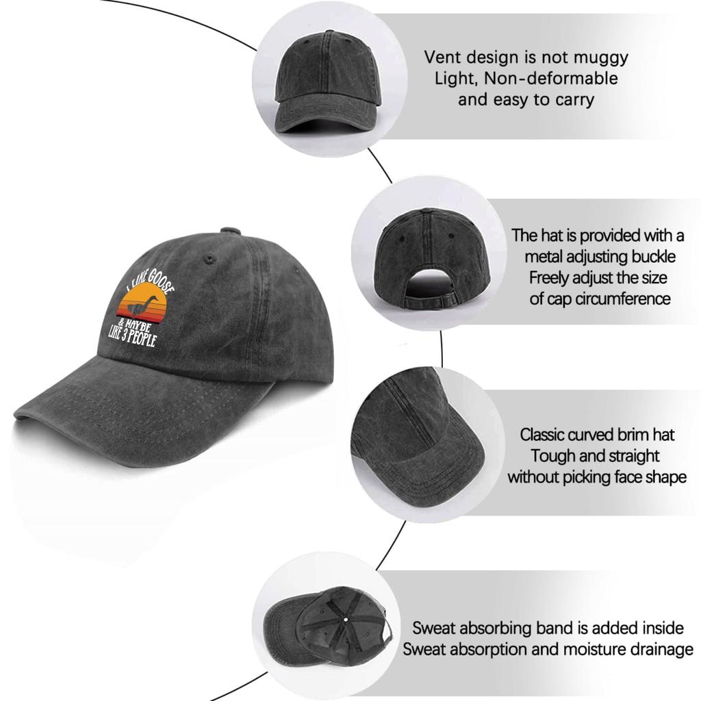 2026 Ich mag Gänse und vielleicht 3 Leute Hüte Lustiger Golfhut Pigment Schwarz Laufmütze Herren Geschenke Für Tochter Outdoor Hüte