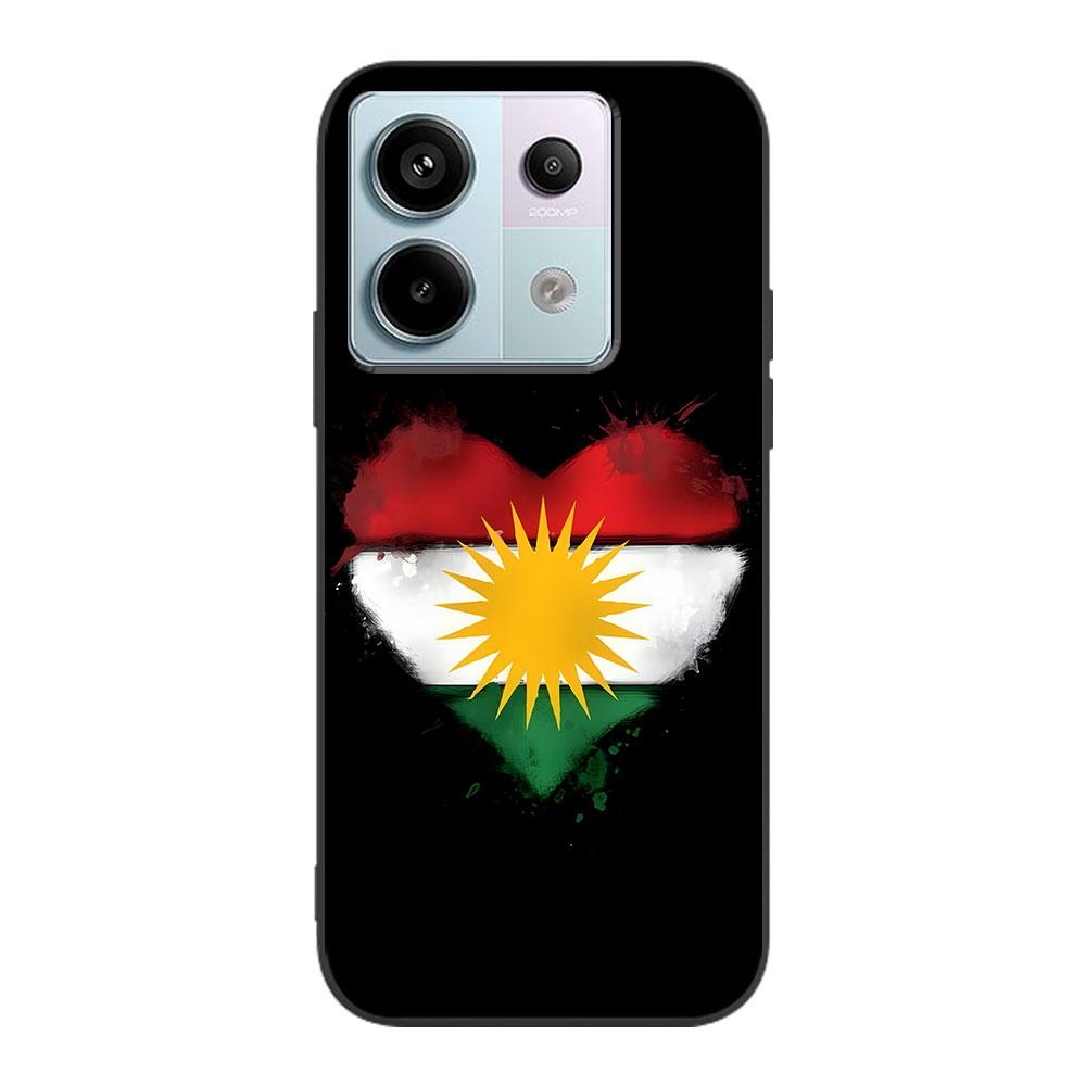 Kurdistan Flag Art Case for Xiaomi Redmi 10 10C 9C 9A 9i 9 Prime 9T 12 12C 10A K40 Pro Black Soft TPU Mobile Phone Bag Cover
