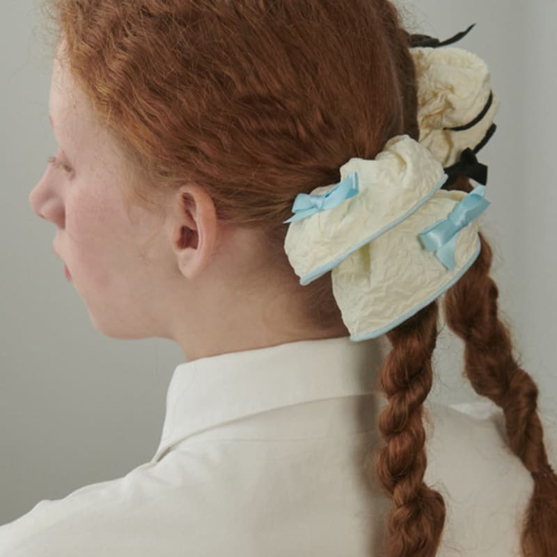 

OVT-U Лента Мятая Резинка для Волос White + Blue