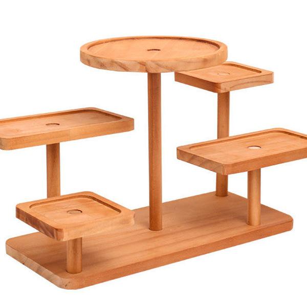 Solid Wood Tiered Display Stand for Jewelry, Ornaments, Snacks & Succulents