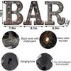 Vintage Industrial Bar Sign Decorative Led Illuminated Letter Lights Marquee Bar Signs - Black Light Up Letters Lighted Bar Decor (23.03-in X 8.66-in