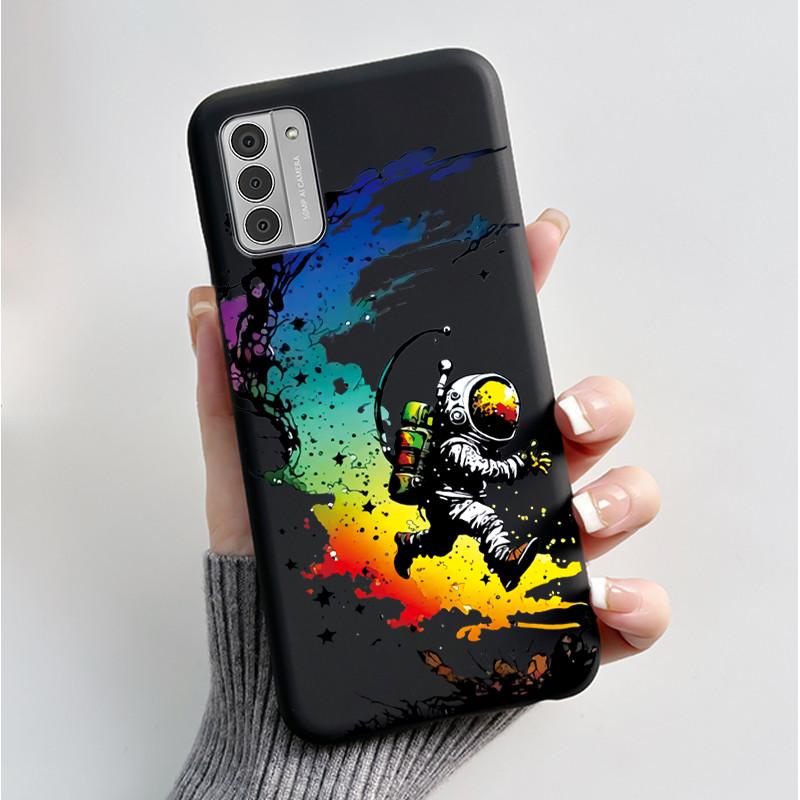 Custodia per Telefono Stampata Per Nokia G42/Nokia G310 5G/Nokia G60 5G/Nokia G100 Cover Guscio Morbido in Silicone Nero Custodie Carine con Fiori e Cartoni Animati