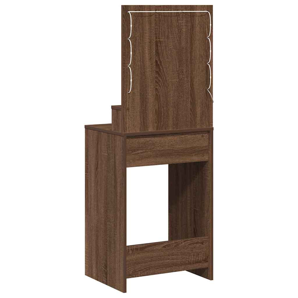 Makeup Table Brown Oak Effect 50 x 41 x 135 cm Engineered Wood
