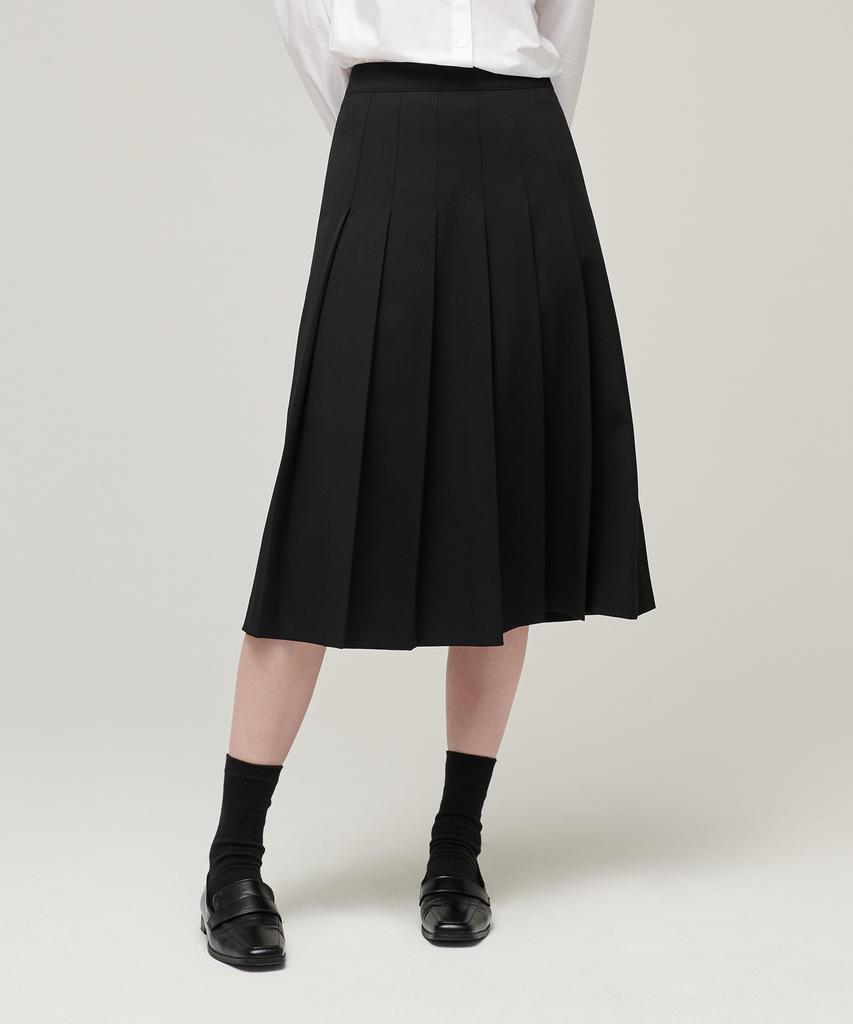 Musinsa Standard Woman Women'S Pleated Midi Skirt [Black]
