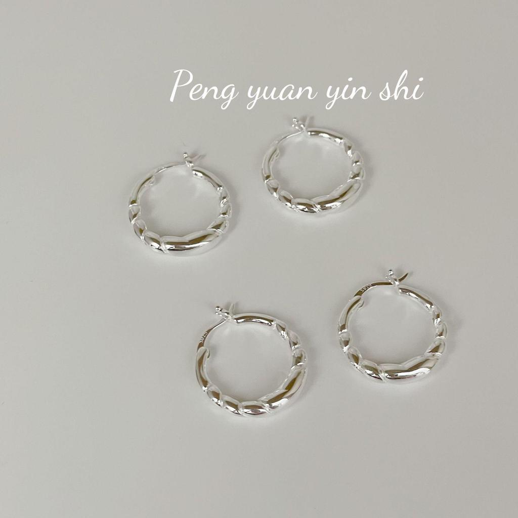Su Chuang S925 Sterling Silver Twist Ear Cuff: Elegant Korean-Style Women's Hoop Earrings