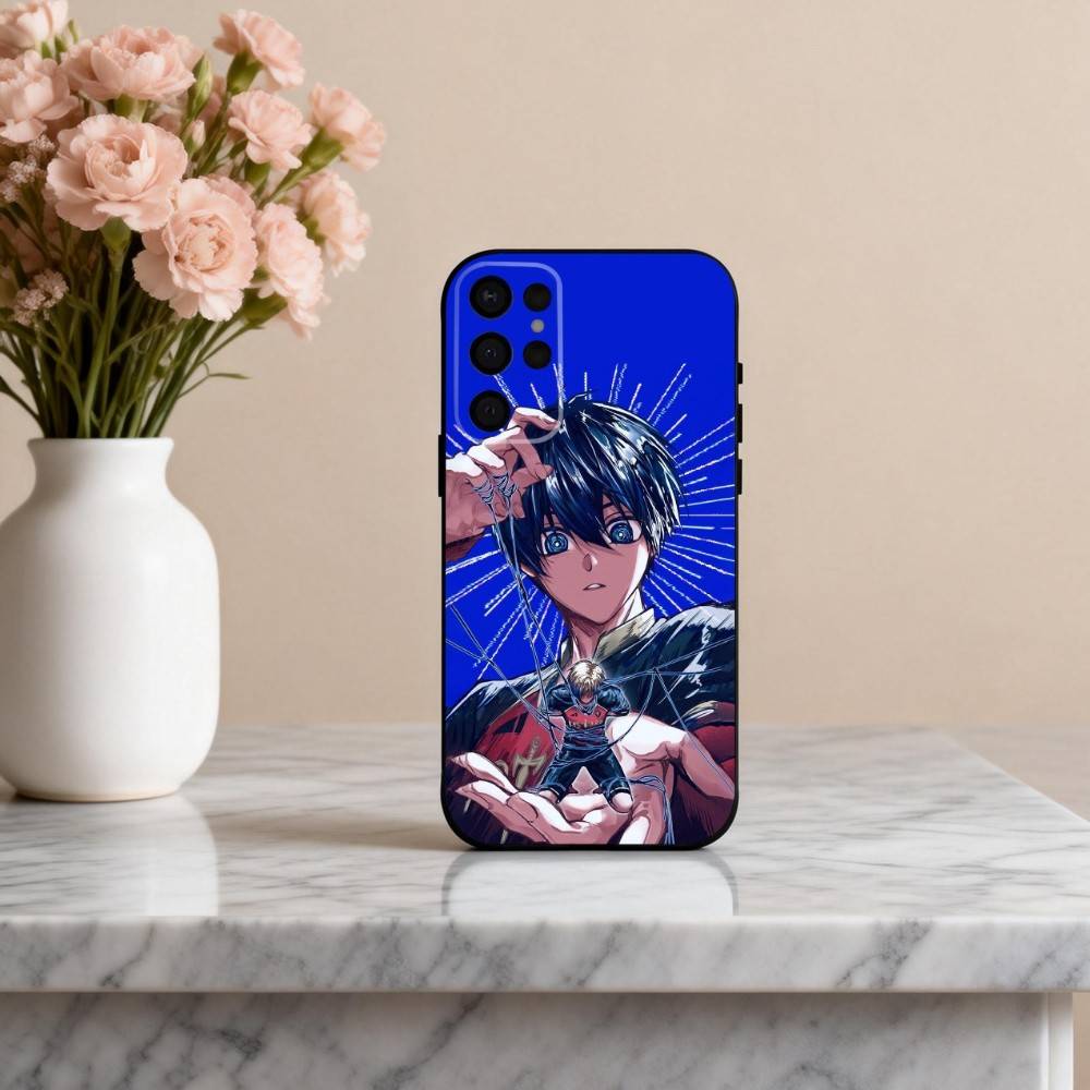 C-Comics B-Blue L-Lock-K  Phone Case For Samsung S25,24,23,22,30,21,10,9,Ultra,Plus,Lite,FE,4,5 G Soft Black Case
