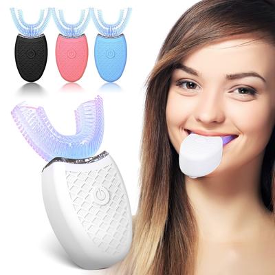 360 Degrees Intelligent Automatic Sonic Electric Toothbrush U Type 4 Modes Tooth Brush USB Charging Tooth Whitening Blue Light