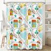Kids Bathroom Shower Curtain Waterproof Cartoon Cars House Design Decoration Home Decor Watermelon Fruit Blue Green Yellow Orang