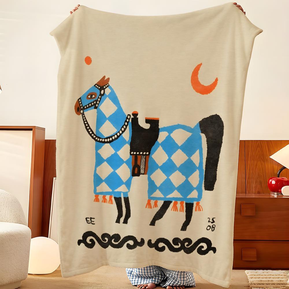 Art N-Niko E-Eniko Throw Flannel Throw Blanket, Lightweight Cozy, Durable Washable Cute Cool