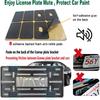 Aootf Front License Plate Mounting Kit- License Plate Bracket & Black Aluminum Car Tag Holder Cover Fit No Drilling Hole Front Bumper, Universal
