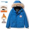 JEANSWEST Men's Hooded Padded Winter Jacket with Fur Collar