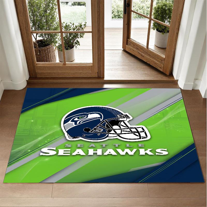 Seattle Seahawks Design Crystal Velvet Rug Soft Decorative Mat for Bedroom Entrance