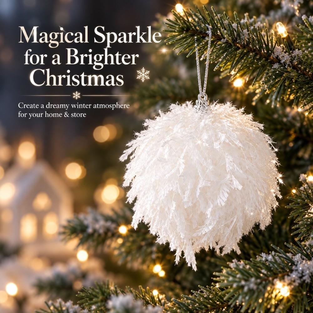 Foam Christmas Ornament Fluff Texture Tree Hanging Decor Creative Foam Ball Pendant Window Display