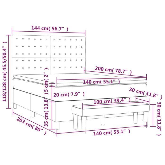 3136920 vidaXL Divan Bed with Mattress Dark Brown 140x200 Cm