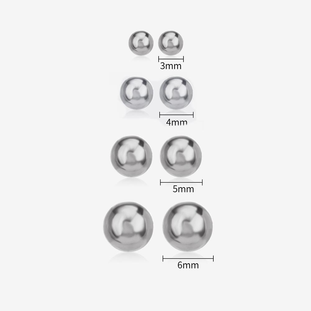 Edelstahlkugel Runde Ohrstecker Für Frauen Mädchen Punk Mode Geometrische Halbe Metallohrringe Trendiger Partyschmuck Geschenke