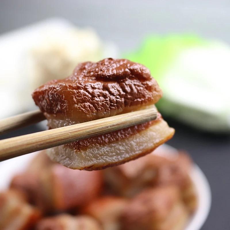 1Pc Artificial Foods Simulation Braised Pork Meat Product Model Fake Pork Belly Three-layer Meat Dongpo Meat Pork Kid Toys