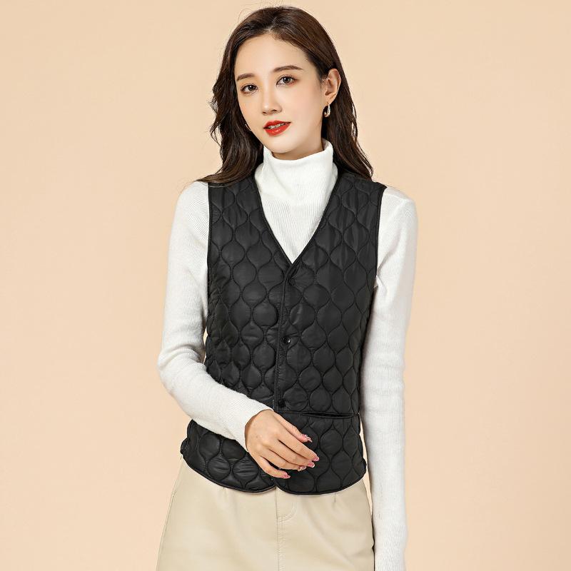 Women's Cotton Padded Vest Cotton Undershirt Women's Models In The Fall and Winter In The Elderly Vest Short Section Wool Vests Fashionable and Warm