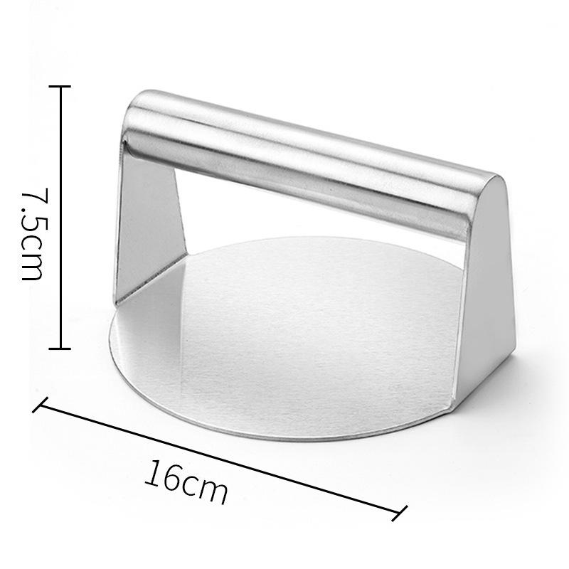 Stainless Steel Patty Press: Teppanyaki, Squid, Barbecue, Steak, and Hamburger Tool for Camping.