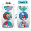 500 Mermaid Princess Curl Self-Adhesive Waterproof Stickers - Cartoon Character Seals