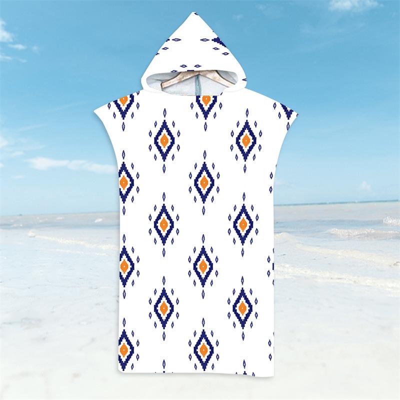 Microfiber Quick-Dry Hooded Beach Poncho Bathrobe for Adults