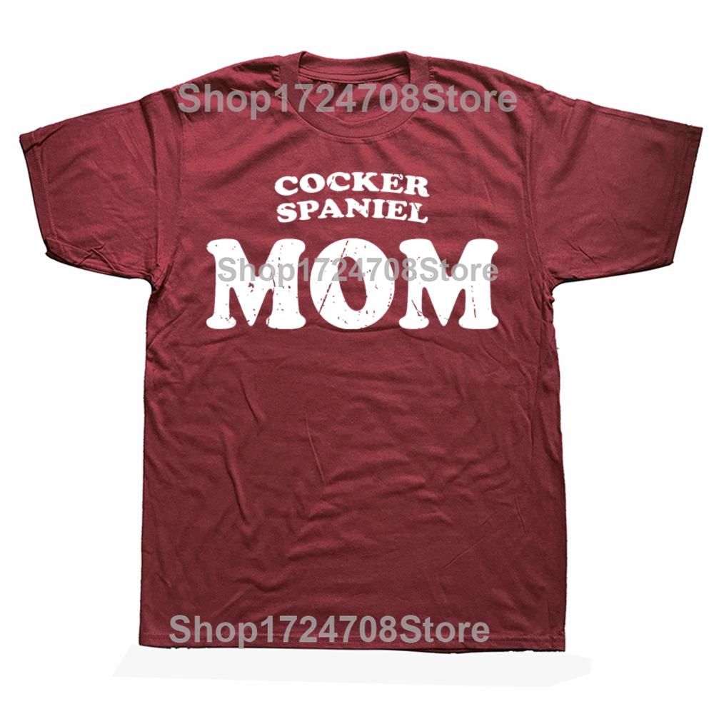 Lustige Cocker Spaniel Mama Hundemutter Süße Haustier T-Shirts Herren Damen Mode Lässiges T-Shirt 100% Baumwolle Locker Übergröße T-Shirt