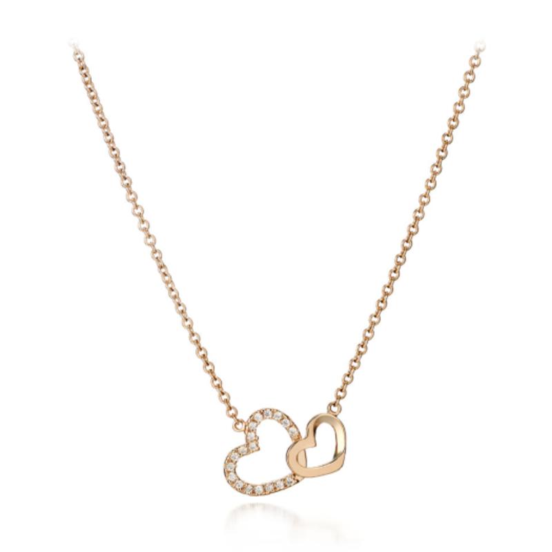 

ELLE Jewelry Two Heart Necklace ELBRNN119 Rose gold