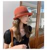 Fashion Elegant Version Women Summer New Knitted Breathable Flower Fisherman Hat Sunshade Sunscreen Curly Edge Short-brimmed Hat