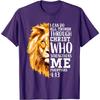 Lion Faith Graphic Tee Philippians 4 13 Christian Bible Verse Mens Cotton Tshirt