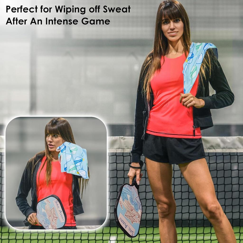 6 Pcs Soft Pickleball Towel 15 x 17 Inch Absorbent Fast Drying Pickleball Towels for Women Sweat Funny Pickleball Gifts for Men Women Hand Towel with