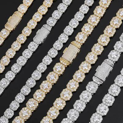 Cadena Cuadrada de Caramelo Duro Hip-hop Europeo y Americano Cadena Zirconita Collar Tendencia Collar para Hombre Accesorios de Moda Pulsera Hip-hop