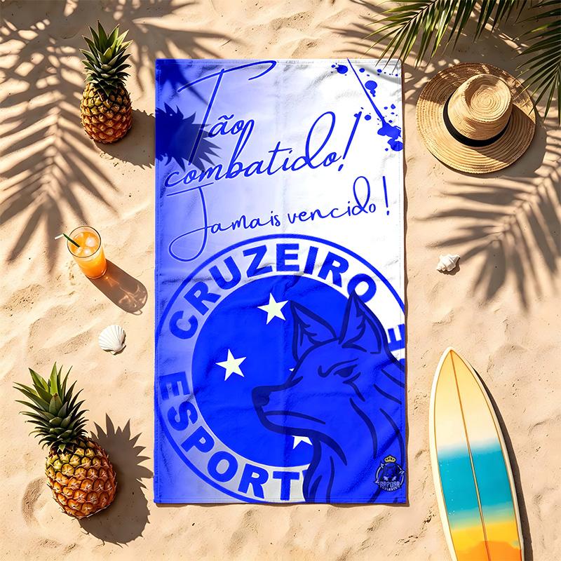 Cruzeiro Esporte Clube (19) Theme Beach Towel Sand Resistant Soft And Comfortable Suitable For The Pool Camping Yoga And Diving A Travel Essential