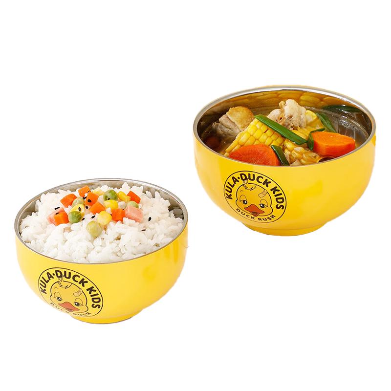 Cute Yellow Duck 304 Stainless Steel Colorful Bowl Set